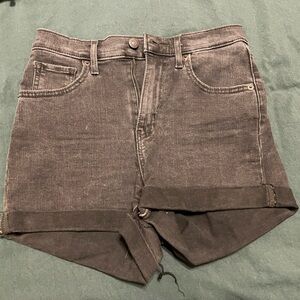 Levi's High Waist Denim Shorts - Dark Gray